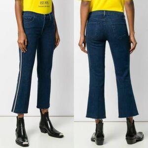 J Brand Avenue Side Stripe Bootcut Cropped Flared Jeans Blue Size 28 NEW
